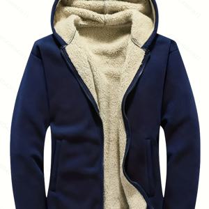 TEMU 남성용 캐주얼 지퍼업 플리스 후드티, 따뜻한 긴팔 스웨트셔츠 재킷, 야외 러닝, 하이킹, 등반, 야구, 골프 및 일상적인 업무에 적합