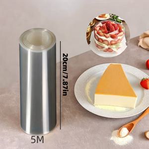 TEMU 1 롤, 5M 투명 케이크 컬러 롤, 3.94인치/4.72인치/5.91인치/7.87인치, 초콜릿 장식용 플라스틱 무스 서라운드 필름