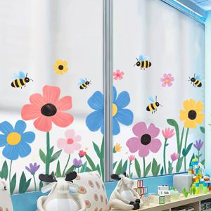 TEMU 1pc 생동감 있는 나비 & 꽃 스티커 - 유리 패널을 위한 쉽게 제거되는, 아름다운 창문 데칼 | 봄 & 여름 홈 데코, 창문 장식 | 생동감 있는 창문 스티커 | 쉽게 설치 가능한 스티커, 나비 장식
