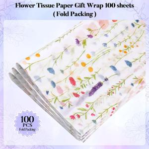 TEMU 100장의 화려한 라벤더 패턴 디자인 포장 티슈, 20''x 14'' 선물 포장지, 결혼식, 데이 선물, 공예, 생일 선물 포장, 선물 봉투 채우기, 파티 선물에 적합합니다.