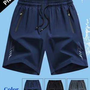 TEMU 남성용 퀵드라이 통기성 운동 반바지 - 조절 가능한 끈 허리, 러닝, 체육관, 사이클링, 수영 및 야외 활동용 단색, 체육관 반바지, 수영복, 디자인, 가벼운 소재