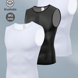 TEMU 3개 세트 남성용 사이클링 베이스 레이어 퀵 드라이 민소매 언더셔츠, 자전거용 통기성 스포츠 조끼