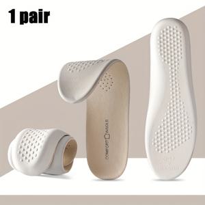 TEMU 2개 인조 가죽 및 라텍스 아치 지지 깔창 - 충격 흡수 에르고노믹 디자인, 러닝 및 걷기용 초소프트 편안함, 남녀공용 통기성 쿠션 발바닥 - 운동화 깔창 | 질감 있는 깔창 디자인 | 유연한 깔창