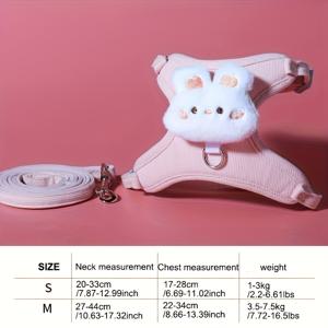 TEMU 가슴 하네스와 목줄 세트, 2가지 색상 선택 가능, 조절식 S/M 고양이 목줄, 부드럽고 통기성 좋음, 탈출 방지, 편안한 야외 반려동물 용품, 할로윈/나비다드/크리스마스/할로윈 장식, 가을 집 장식, 할로윈/나비다드/크리스마스/할로윈 장식, 크리스마스 이브, 할로윈, 크리스마스