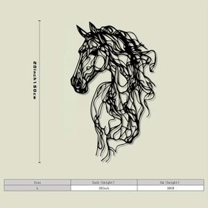TEMU 1개 대형 추상 금속 말 벽 장식 - 현대적인 철제 실내외 장식, 날씨에 강한 야생동물 조각품, 독특한 크리스마스 집들이 선물, 말 장식, 정원 예술