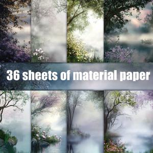 TEMU 36가지 독특한 미스티 레이크 원더랜드 스크랩북 용지, 장식 용지, 수제 선물 포장, 빈티지 다이어리, 인사말 카드 제작, 배경 매트, 정크 저널, 기념 앨범에 적합한 재료 용지