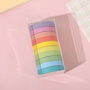 TEMU DIY 물병, 휴대폰, 핸드백, 노트북 등에 적합한 0.75cm/0.3인치 * 300cm/118.11인치 마카롱 컬러 매칭 뷰티 페이퍼 테이프 10롤 세트 - 공예 애호가들이 사랑하는 훌륭한 선물