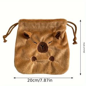 TEMU 그녀/그를 위한 선물 1개 귀여운 동물 크로스바디 백 - 조절 가능한 끈 가방, 부드러운 갈색 카피바라 얼굴, 여성, 소녀를 위한 컴팩트 일상 & 파티 가방 - 동물 애호가를 위한 완벽한 선물, 동물 가방, 화장품 보관 파우치, 문구류 정리함, 기발한 액세서리, 고급스러운 소재, 크리스마스, 할로윈