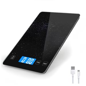 TEMU 블랙 주방 저울, 가정용 베이킹 전자 저울, 과일 및 채소 무게 측정용 15Kg/1G 저울, 디지털 주방 저울