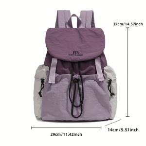 TEMU 남녀 공용 백팩 - 대용량 경량 여행 가방, 조절 가능한 스트랩, 다중 컴파트먼트 및 내구성 폴리에스터 - 캐주얼 크로스바디, 통근, 하이킹, 일상용 (보라색), 하이킹 백팩, 디자인, 옥스포드 원단