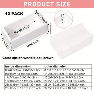 TEMU 12세트 크래프트 선물박스, 직사각형 창문이 있는 종이서랍상자 - 수제비누함 & 보석포장용 / 파티기념품