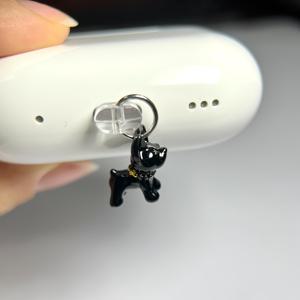 TEMU 1개 합금 오일 드리핑 강아지 장식 먼지 플러그 아이폰 충전 포트 타입-C 충전 포트 데이터 포트 플러그 호환. 미 오포 비보 삼성 아이폰5-16 이어폰 호환