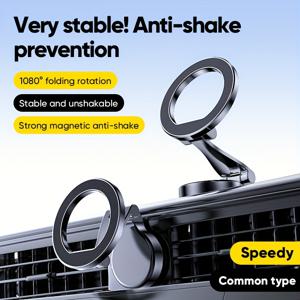 TEMU 360도 회전 마그네틱 차량용 거치대 - 강력한 그립력, 아이폰 및 기기용 조절식 지지대, 차량, 헬스장, 거울 또는 매끄러운 표면의 라이브 스트리밍에 적합, 마그네틱 루프 포함