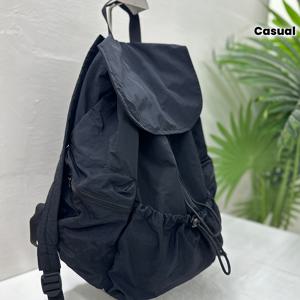 TEMU 새로운 한국 스타일 대용량 백팩, 학생용 실용적인 드로스트링 가방, 여성용 유니크 캐주얼 나일론 백팩