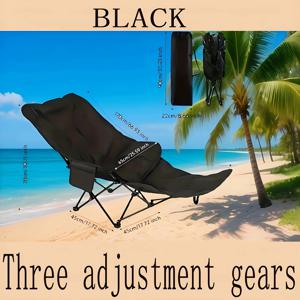 TEMU 286.6Lbs 고하중 접이식 비치 체어, 높이 조절, 십자형 등받이 디자인, 인체공학적 버튼 릴리즈 포함 - 캠핑, 낚시, 여행용 휴대용 야외 소파 의자, 해변 액세서리, 캠핑 가구, 내구성 있는 패브릭 좌석
