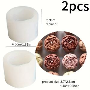 TEMU 2개 세트 플로럴 비누 실리콘 몰드, 아로마테라피 캔들 꽃 실리콘 몰드 - 불규칙한 모양, 공예 및 장식용품, 생일, 발렌타인데이, 웨딩 데코레이션에 적합