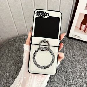 TEMU 휴대폰 케이스 - 삼성용 비즈니스 무선 충전 파인애플 패턴 마그네틱 링, 삼성 풀커버 미끄럼 방지 보호 케이스, 삼성 갤럭시 Z 플립3 갤럭시 Z 플립4 갤럭시 Z 플립5 갤럭시 Z 플립6 갤럭시 Z 플립7용 크리에이티브 니치