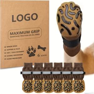 TEMU 6마리 애완동물 양말 곤충 애벌레 양면 분사 미끄럼 방지 내구성 통기성 강아지 양말 반사 조절 가능 털 빠짐 방지 소형 및 대형견 고양이 애완 동물 발 보호 세트 얼룩 방지 신발 및 양말