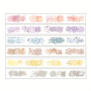 TEMU 6개 컬러풀 스크랩북 와시 테이프 세트, 1.97인치 폭 × 78.74인치 길이 자체 접착식 스티커 - DIY 공예, 저널, 카드, 플래너, 선물 포장 및 봉투용, 창의적인 문구 장식