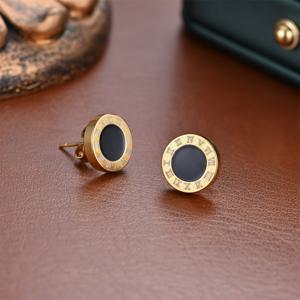 TEMU 빈티지 로마 숫자 귀걸이 한 쌍 - 저자극성 스테인리스 스틸 플래팅 처리, 및 휴가에 적합