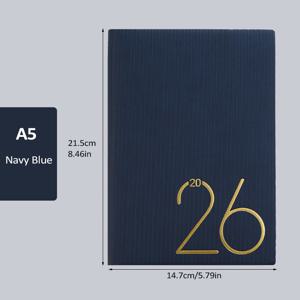 TEMU A5 사이즈 2026 플래너, 크로스보더 영어 캘린더, 일상 계획 및 효율적인 메모를 위한 365일 저널, 사무실 및 학습용으로 적합