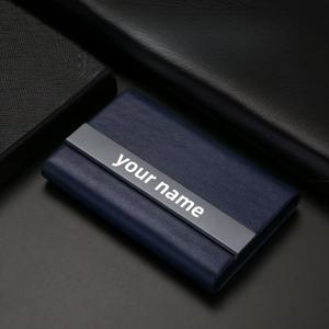 TEMU 각인 레터링으로 맞춤 제작 가능한 조각형 명함함, 비즈니스용 금속 대용량 명함 홀더 신용카드 가방, 기업 회사 선물용, 로고 각인 서비스 제공