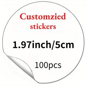TEMU 맞춤형 방수 및 자외선 차단 이미지 스티커 (3/4/5/6/7cm 사이즈), 50/100개입으로 구매 가능 - , 결혼식, 선물 및 마케팅에 적합 - 노트북, 물병 등에 완벽