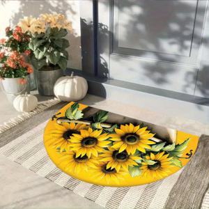 TEMU 선명한 욕조 패턴 도어매트 1개 - 세척이 쉬운 반원형 디자인, 실내/실외용, 현관, 주방, 욕실, 발코니, 야외 공간에 이상적인 야외용 도어매트 | 선명한 디자인 | 세척이 쉬운 매트, 욕실