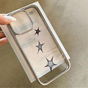 TEMU 아이폰 17/15 Pro/16/16 Pro/15 Plus/16 Pro Max/7/8/XS/XR/12/13/14/11/17 Pro Max/17 Air/12 Pro/13 Pro/14 Plus용 블랙 스타 패턴 투명 휴대폰 케이스, 심플하고 예술적이며 귀여운 휴대폰 케이스, 크리스마스 및 부활절 선물