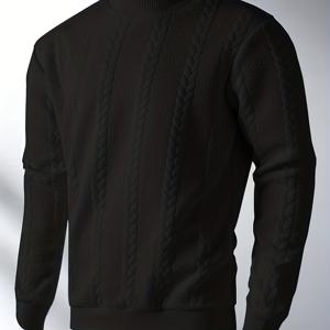 TEMU 핫! 브랜드의 새로운 디자인 남성용 하이 라운드넥 풀오버 스웨트셔츠 후디 패션 패션 헴프 플라워 디자인 남성 가을 겨울 캐주얼 풀오버 후디 자카드 스웨터