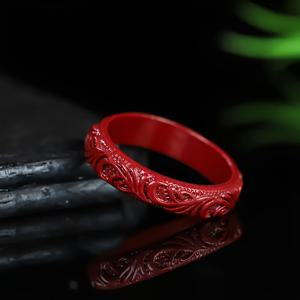 TEMU 천연 주석 조각 패턴 반지