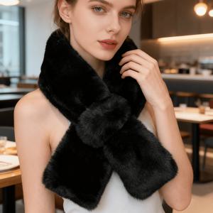 TEMU 고양이 모조 스카프 1개, 매우 길고 두껍습니다. 재질은 1500그램으로 제작되었으며 크기는 103cm x 13cm입니다. 이 매우 부드럽고 따뜻한 목걸이는 겨울에 완벽하며, 간편하고 우아한 단색 디자인을 특징으로 합니다.