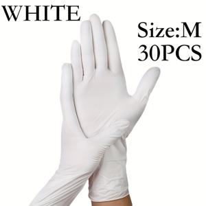 TEMU 흰색 일회용 니트릴 장갑, 주방 청소, 욕실 작업, 매니큐어, 페인팅, 가사, 야외 세차, 가정용 도구에 적합, 경량, 할로윈