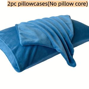 TEMU 겨울용 보온 베개 커버 2개 세트 - 통기성 좋고 부드러운 피부 친화적인 두꺼운 원단, 엔벨로프 클로저, 기계 세탁 가능한 단색 베개 커버, 침실 및 거실용 - 모든 사람을 위한 이상적인 13가지 휴일 선물
