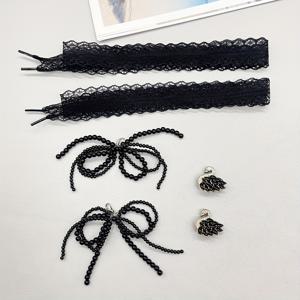 TEMU 6개 세트 블랙 화이트 레이스 신발끈 장식 바로크 스타일 인조 비즈 실버 보타이 신발 펜던트 장식 레진 블링 라인스톤 백조 신발끈 참 탈부착 가능한 꽃 신발 클립 DIY 액세서리 여성 스니커즈 부츠 생일 파티 선물, 신발 장식,DIY 신발,우아한 신발 클립,라인스톤 장식,수공예 장식,비즈 디테일,장식용 레이스,패션 애호가,그녀를 위한 선물
