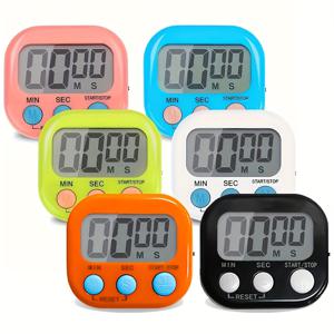 TEMU 6개 디지털 주방 타이머, 큰 알람 및 스탠드가 있는 카운트다운 요리 타이머, 배터리 구동, 주방 액세서리 클리어런스 딜, 플라스틱 소재, 주방 용품, 실용적인 신기한 주방 가제트, 배터리 미포함, 교사용, 가정용품, 주방 액세서리, 크리스마스 선물