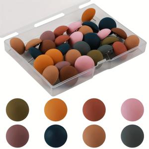 TEMU 15개 매트 푸시핀, 컬러풀 라운드 맵핀 레진 장식 푸시핀 스틸 포인트 재사용 가능한 귀여운 압정, 코르크 보드, 사진, 달력, 홈, 오피스용, 박스 포장