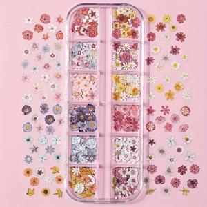 TEMU 240개입 12가지 생동감 넘치는 꽃 에폭시 수지 채우기 세트 - 건조 목재 펄프 꽃, DIY 주얼리, DIY 공예 및 네일 디자인, 발렌타인데이 및 어버이날 선물, 수지 액체 몰