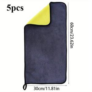 TEMU 초고밀도 마이크로파이버 차량 세차 타월 5pcs, 400GSM, 11.81x23.62인치 - 양면 코랄, 고흡수성 자동차 세차용 천, 400gsm, 차량 관리 액세서리 | 스포츠 디자인 | 마이크로파이버 타월, 자동차 세차 용품, 차량 디테일링,고성능 타월, 마이크로파이버,내구성 있는 원단,전문 청소기