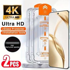 TEMU 2개입 4K 울트라 HD 강화유리 보호필름 삼성 갤럭시 S25/S24 울트라/S23 FE/S22/S21/S20 플러스 FE/A55/A35/A54/A53용, 광택 마감, 9H 경도, 스크래치 방지, 지문 방지, 먼지 방지 적용 키트 포함