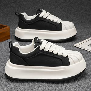 TEMU 새로운 남성용 두꺼운 밑창 키높이 편안한 경량 다용도 신발, 트렌디하고 미니멀한 캐주얼 스포츠 신발