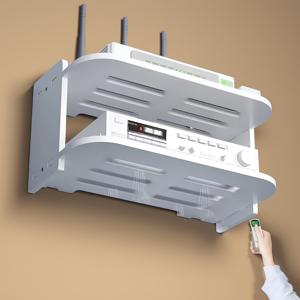 TEMU 벽걸이형 라우터 정리대 통풍형 라우터 홀더 - 드릴링 없는 라우터 보관 선반, 벽걸이 케이블 관리 랙, 셋톱박스 및 모뎀 보관함, 기기 선반, 벽 케이블 정리대, 헤비듀티 PVC 정리대 오픈 선반, 조립 불필요, 다기능 보관 랙, 새해 홈 리뉴얼, 백투스쿨 오피스 구매, 홈 굿즈 페스티벌, 더블일레븐 홈 스토리지 페스티벌, 랙