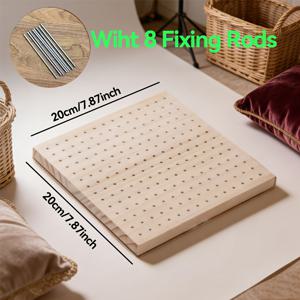 TEMU 목재 크로셰 & 니팅 블로킹 보드 - 고정 스틱 & 핀 쿠션이 있는 사각 페그보드, DIY 아미구루미, 아프간, 의류용 정밀 실 위치 지정 - 크로셰 애호가를 위한 이상적인 선물