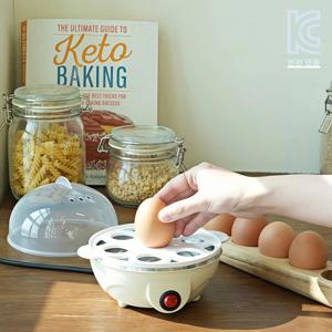 TEMU [국내발송] 자동 계란 끓이는 팬 그찜기,2단계 계란 조리기,심플 편리 디자인,현대적인 주방 도구,화이트 주방 가전제품, 주방 찜기,아침 식사에 완벽 계란 옥수수 햄 우유 데우기에 적합