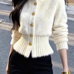 TEMU 여성용 가을 겨울 코트, 멋스럽고 독특하며 아름다운 소프트 왁스 감성, 고급스러운 허리 집중 디자인 스몰 프래그런트 탑