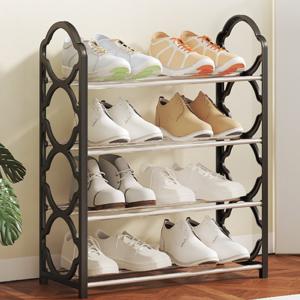 TEMU 4 층 신발장 정리 선반, 검은색 흰색 분홍색으로 옷장에 적용, 스테인레스 스틸 재질, 신발대는 현관 입구와 현관에 적용, 바닥 신발대는 설치하기 쉽고 공간을 절약하는 독립형 신발대입니다추석 선물, 크리스마스 선물, 할로윈 선물
