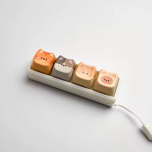 TEMU 귀여운 고양이 키보드 스타일 버튼 키체인 | 체인 및 펜던트가 있는 나일론 소재