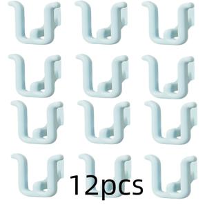 TEMU 12개입 흰색, 파란색, 분홍색 선택 가능 | 튼튼한 레진 네일 프리 현관 슬리퍼 걸이 | 현관, 옷장, 발코니 다용도 수납 | 간편하고 보이지 않는 핏, 편리한 후크, 다용도 후크