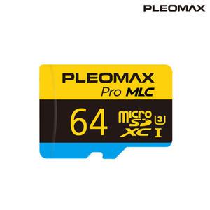 국내제조 플레오맥스 microSDXC UHS-3 PRO 64GB MLC타입 블랙박스용 (Free Shipping)