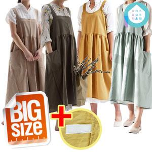 동백이 린넨 프릴 원피스 앞치마/빅사이즈/어린이집/플로리스트/꽃집/바리스타/공방/유치원/에이프런